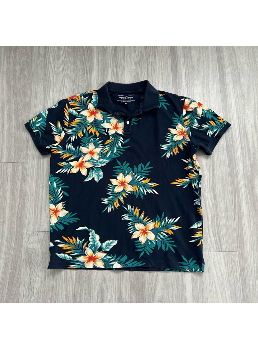 Banana Republic Men’s Tropical Floral Organic Cotton Polo Shirt
